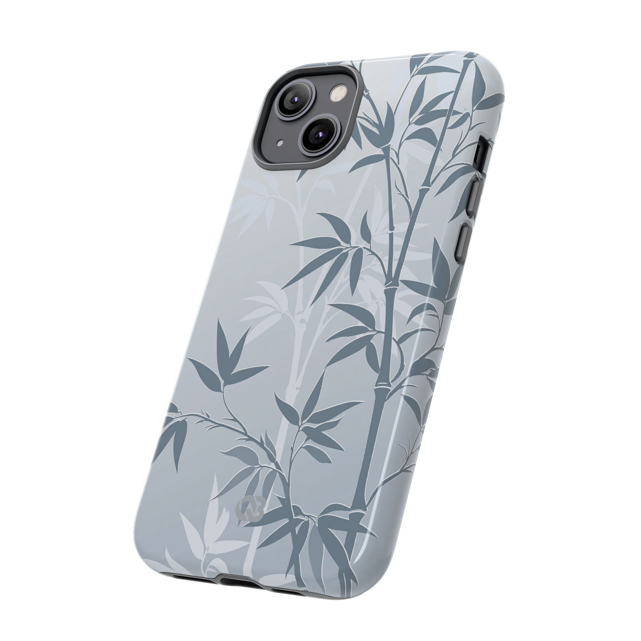 Blue Tough Phone Case for iPhone - Slate Bamboo Shadow