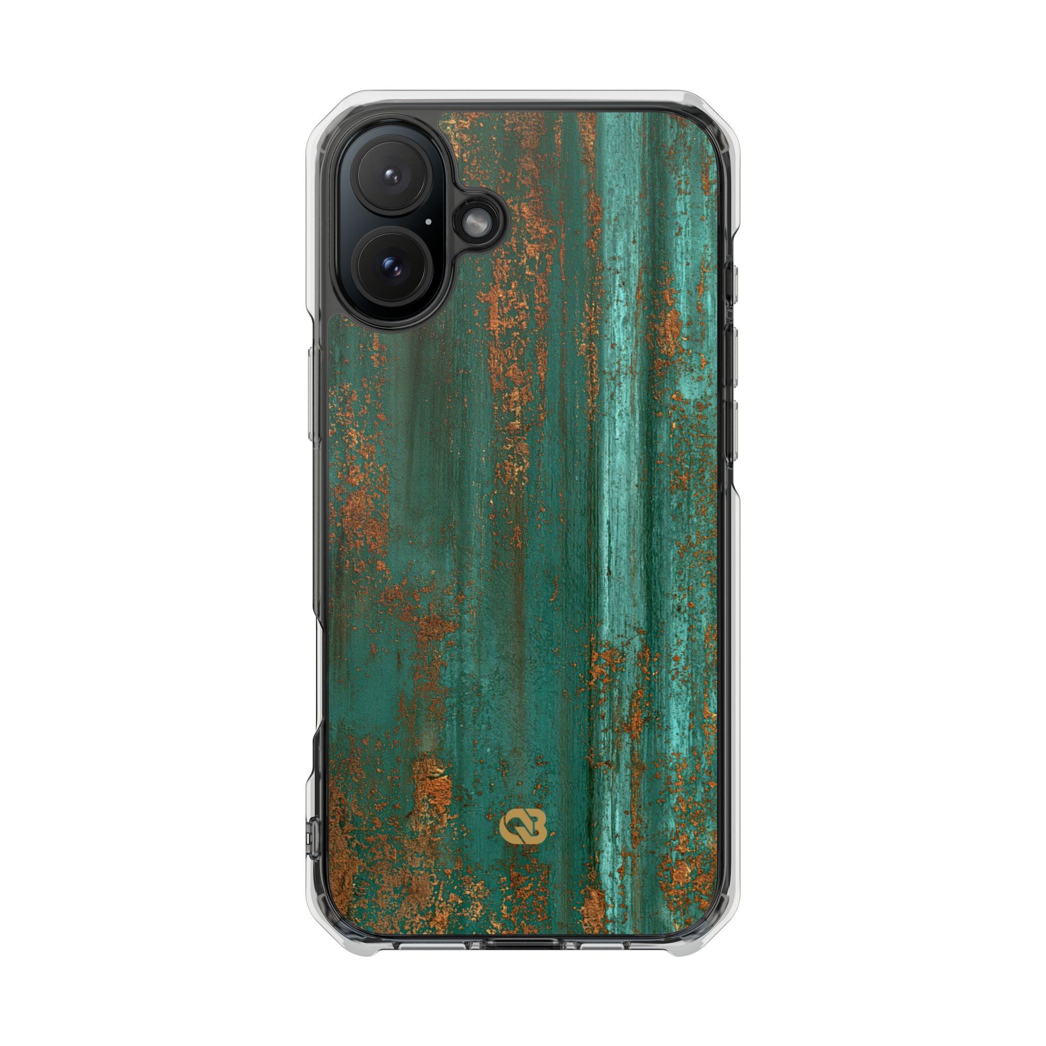 Teal Impact MagSafe Phone Case for iPhone - Verdigris Copper Siding