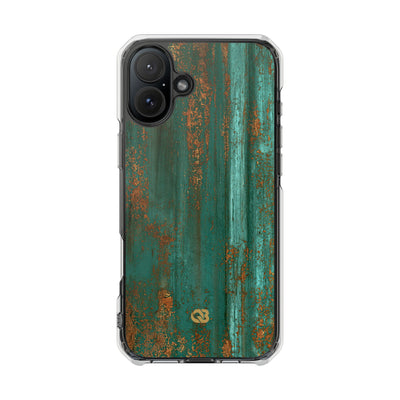Teal Impact MagSafe Phone Case for iPhone - Verdigris Copper Siding