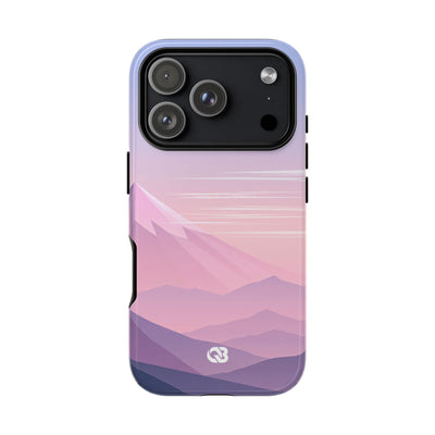 Purple Tough Phone Case for iPhone - Lavender Alpine Dawn