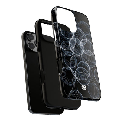Black Tough Phone Case for iPhone - Frosted Ring Matrix