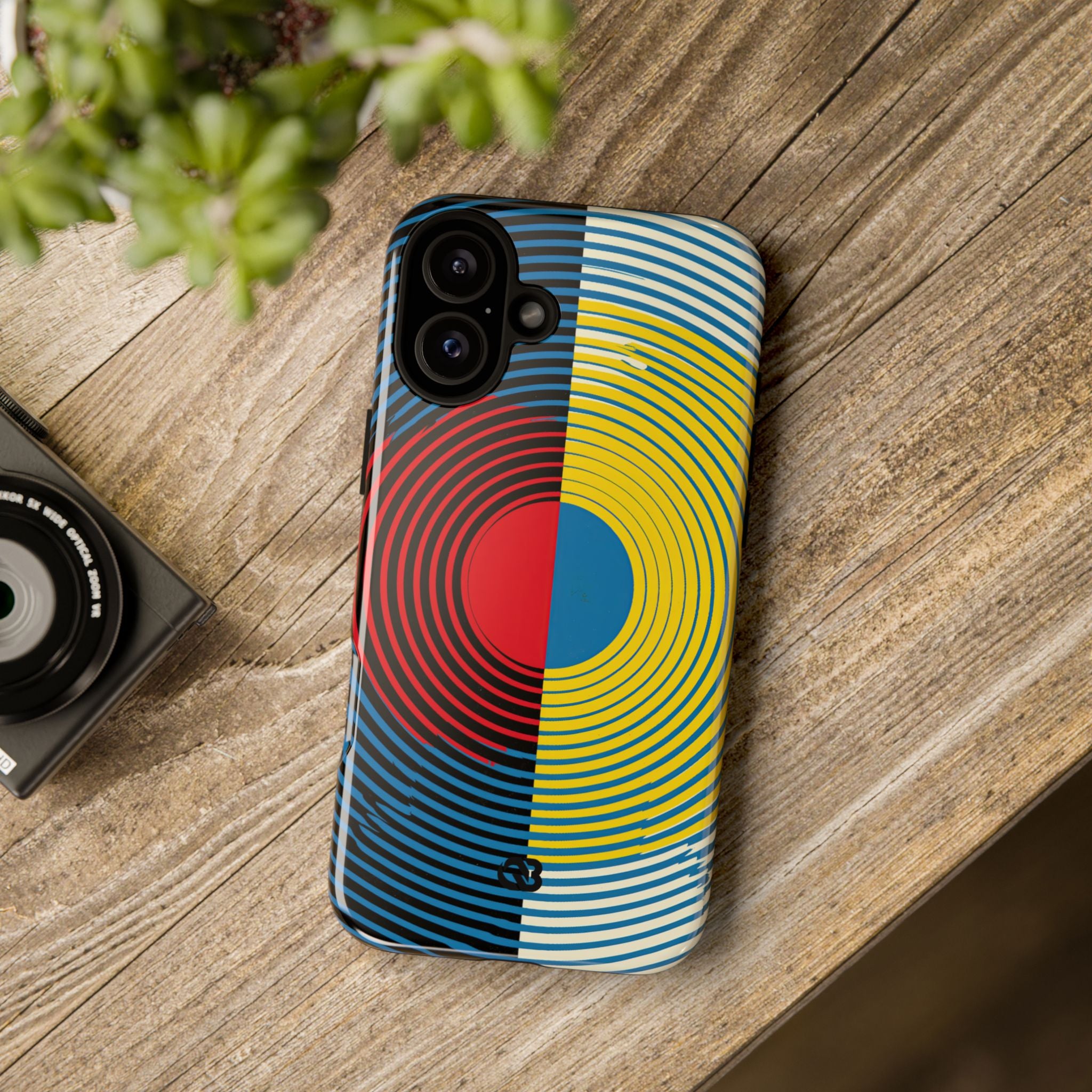 Blue Tough Phone Case for iPhone - Primary Circuit Orbit