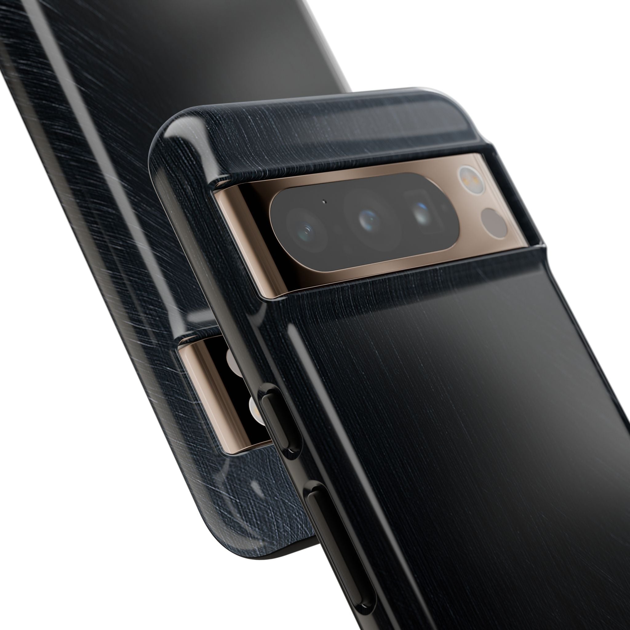 Black Tough Phone Case for Google Pixel - Midnight Brushed Grain