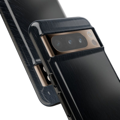 Black Tough Phone Case for Google Pixel - Midnight Brushed Grain