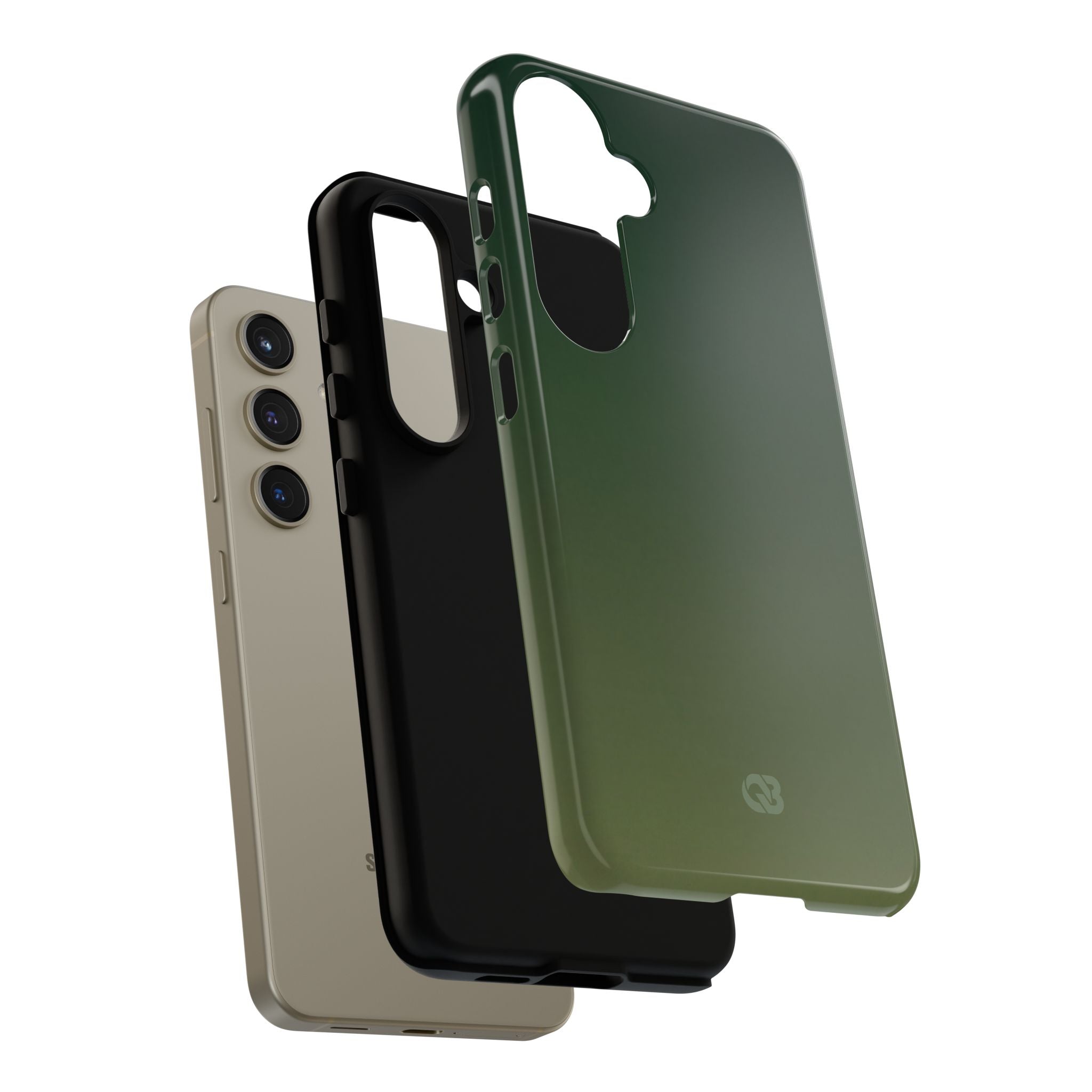 Green Tough Phone Case for Samsung - Shadow Moss Grain