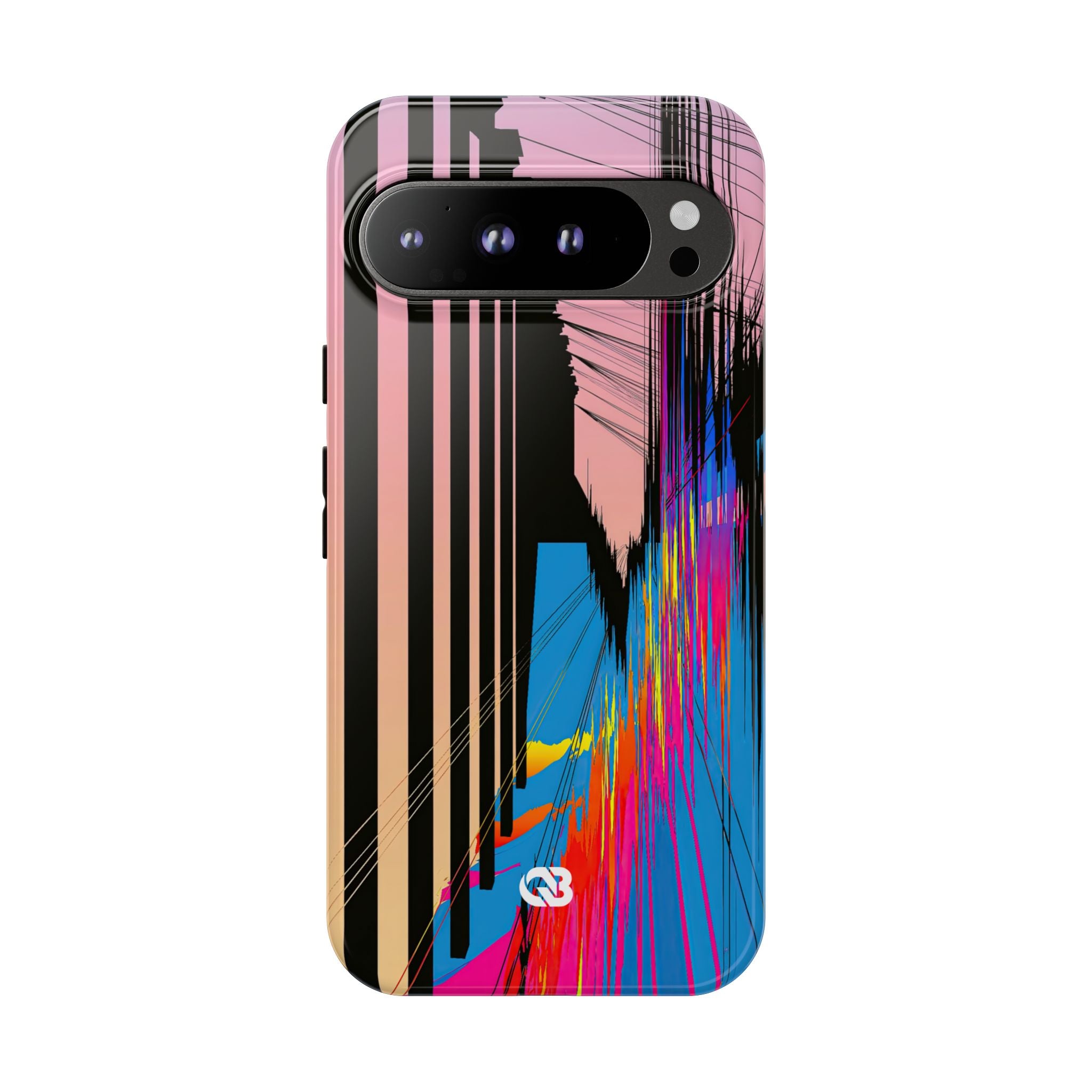 Blue Tough Phone Case for Google Pixel - Fractured Data Skyline