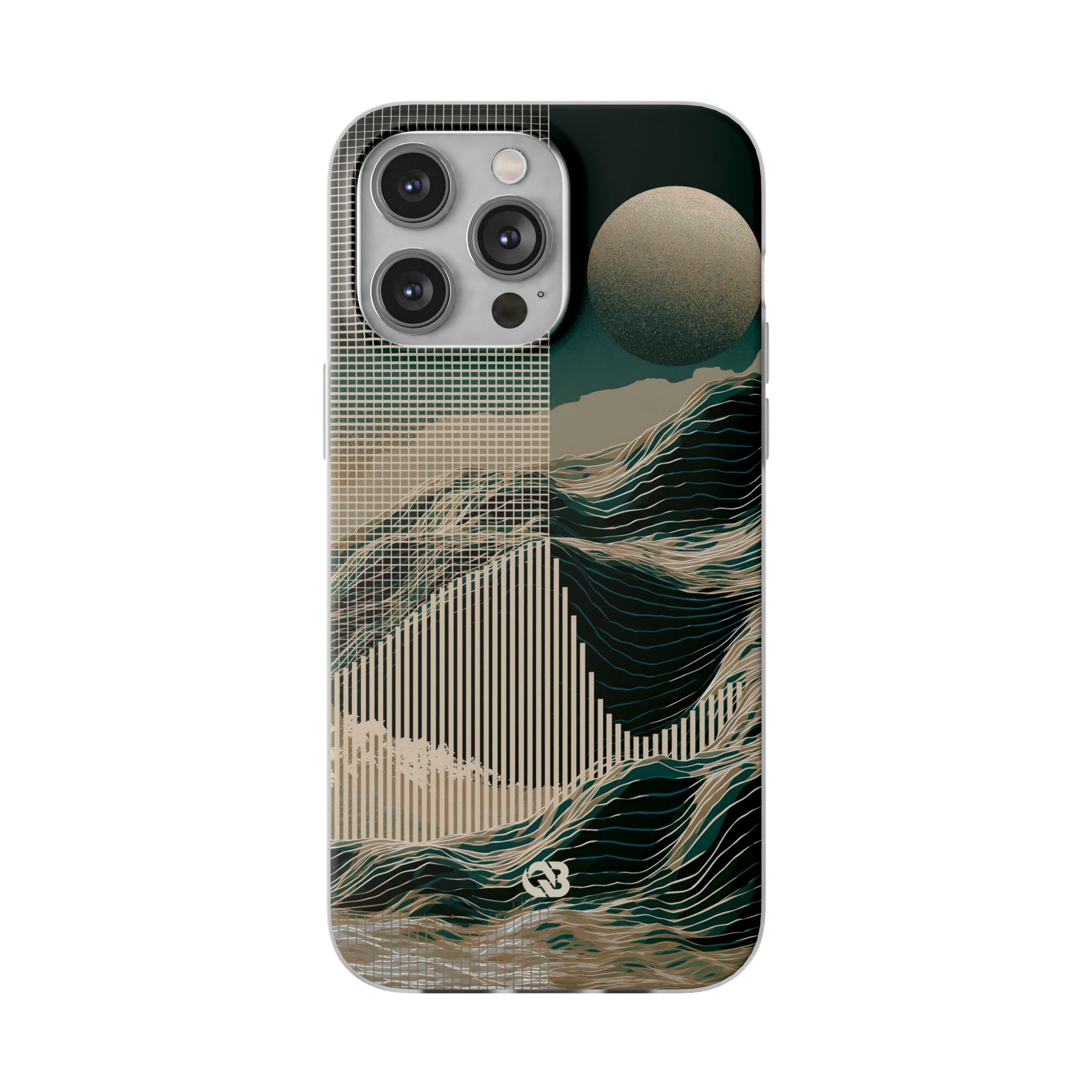 Green Lite Phone Case for iPhone - Lunar Moss Topography