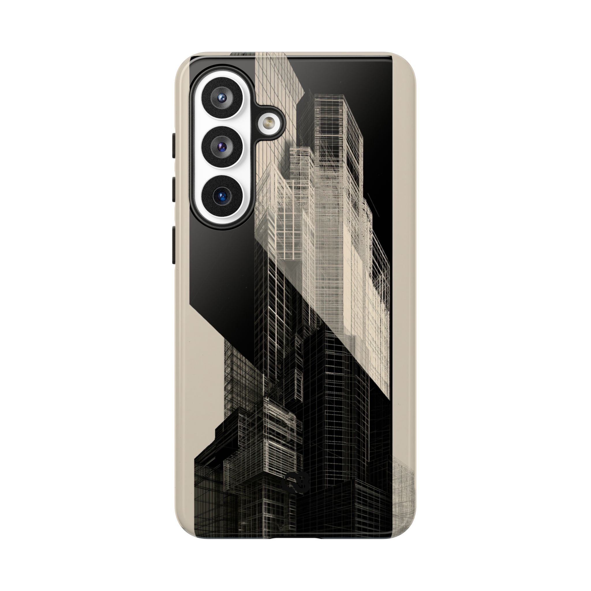 Beige Tough Phone Case for Samsung - Monolith Urban Grid