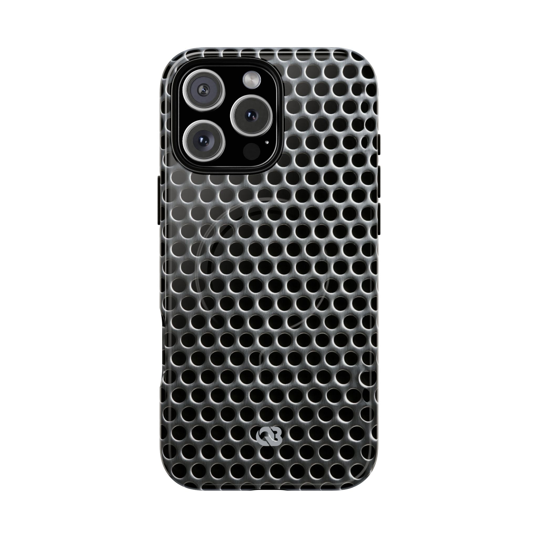 Silver Tough 2.0 Magsafe Phone Case for iPhone - Brutalist Steel Mesh