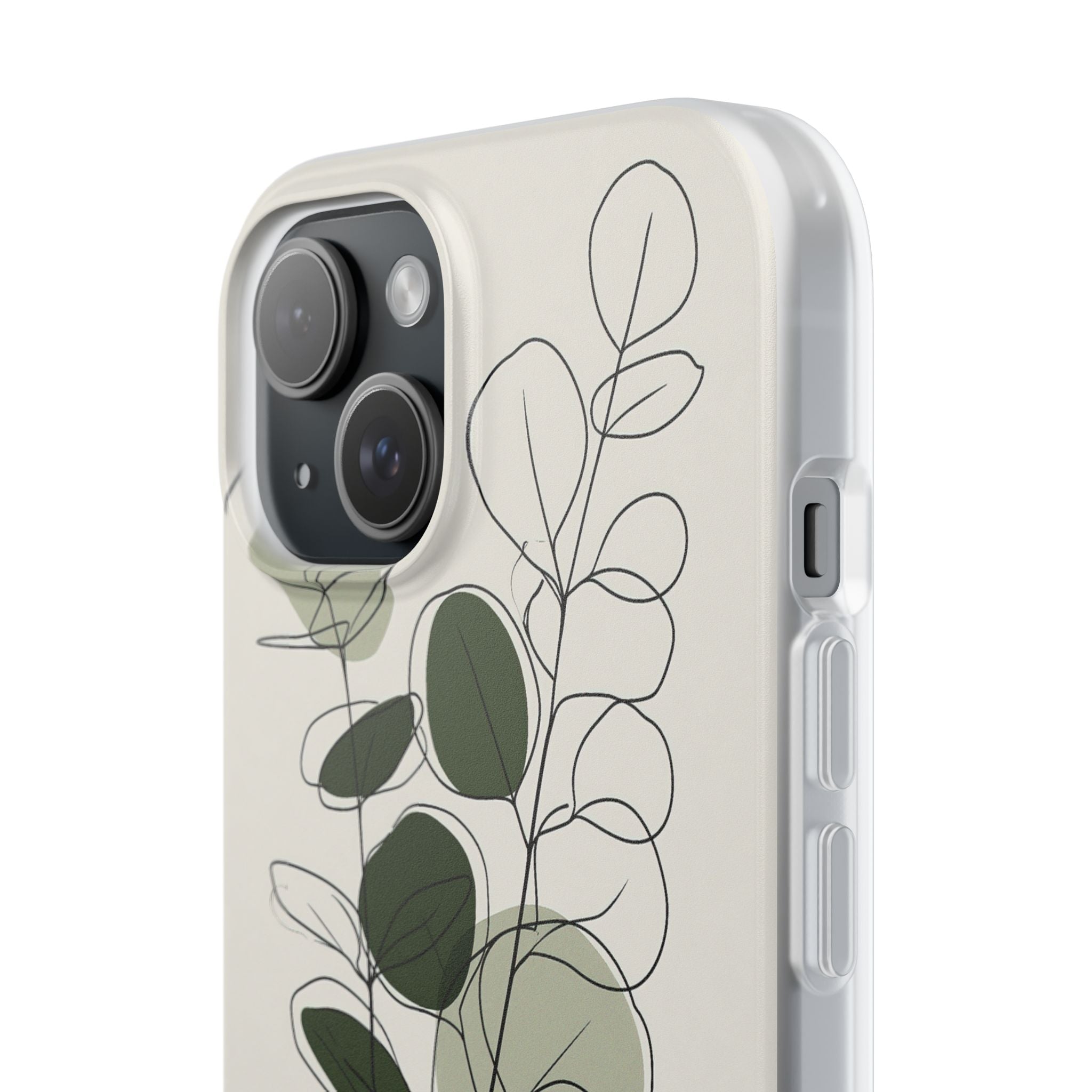 Green Lite Phone Case for iPhone - Muted Eucalyptus Sketch