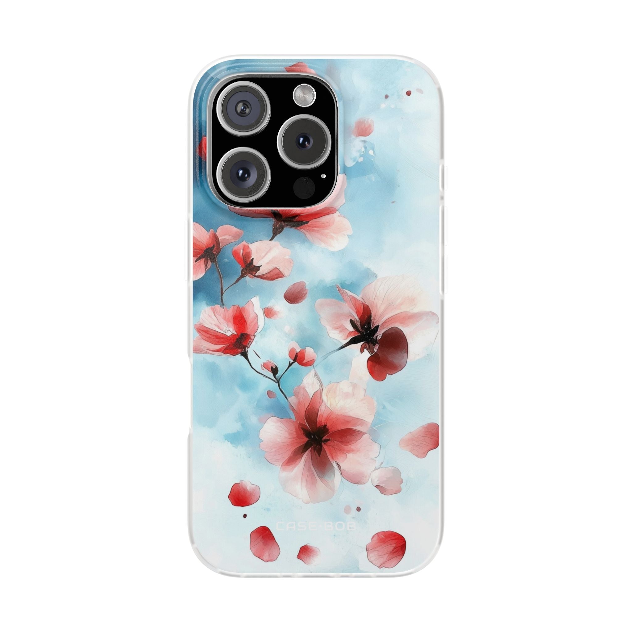 Roze Bloesem Drift iPhone 16 Pro Cover - Soft