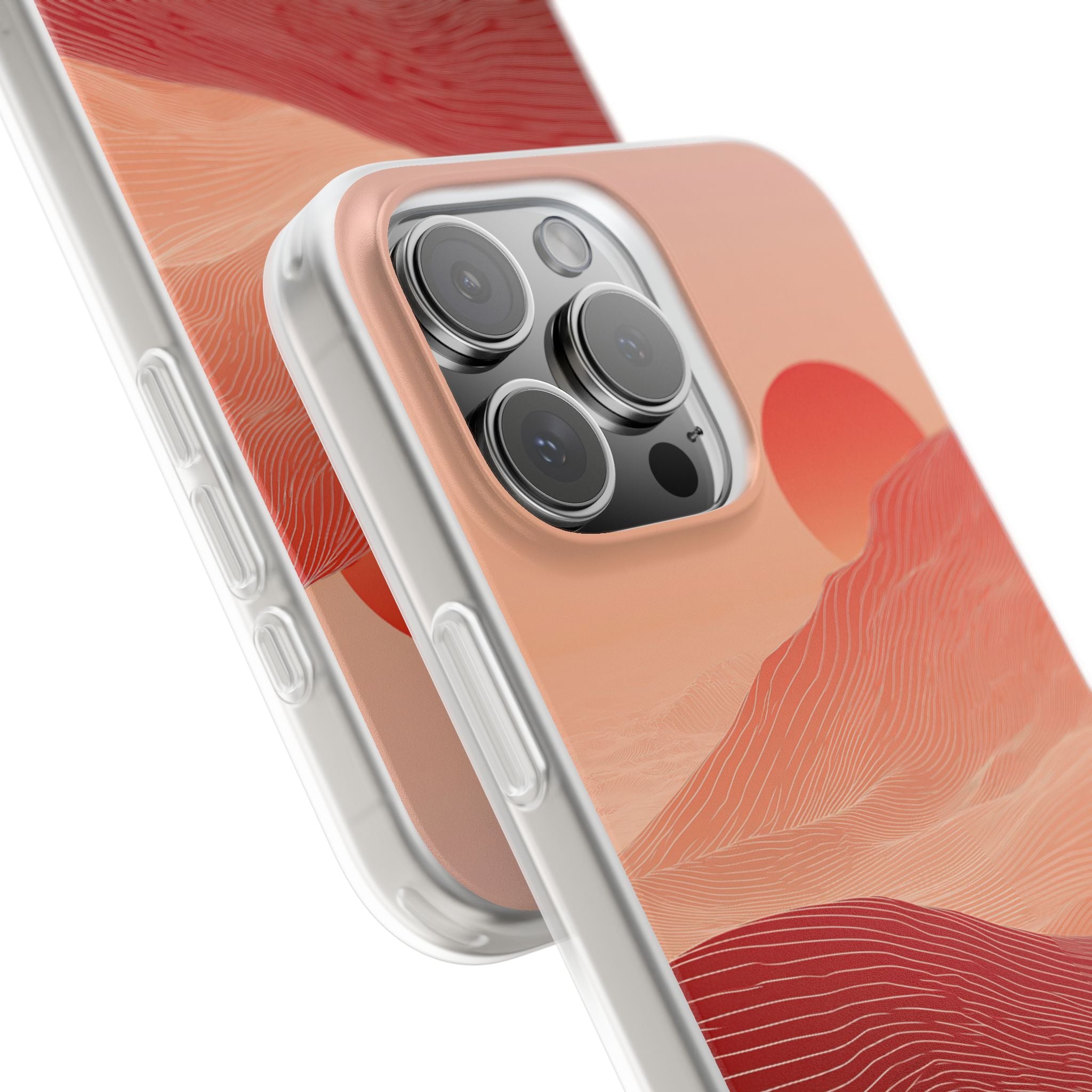 Red Lite Phone Case for iPhone - Crimson Ridge Lines