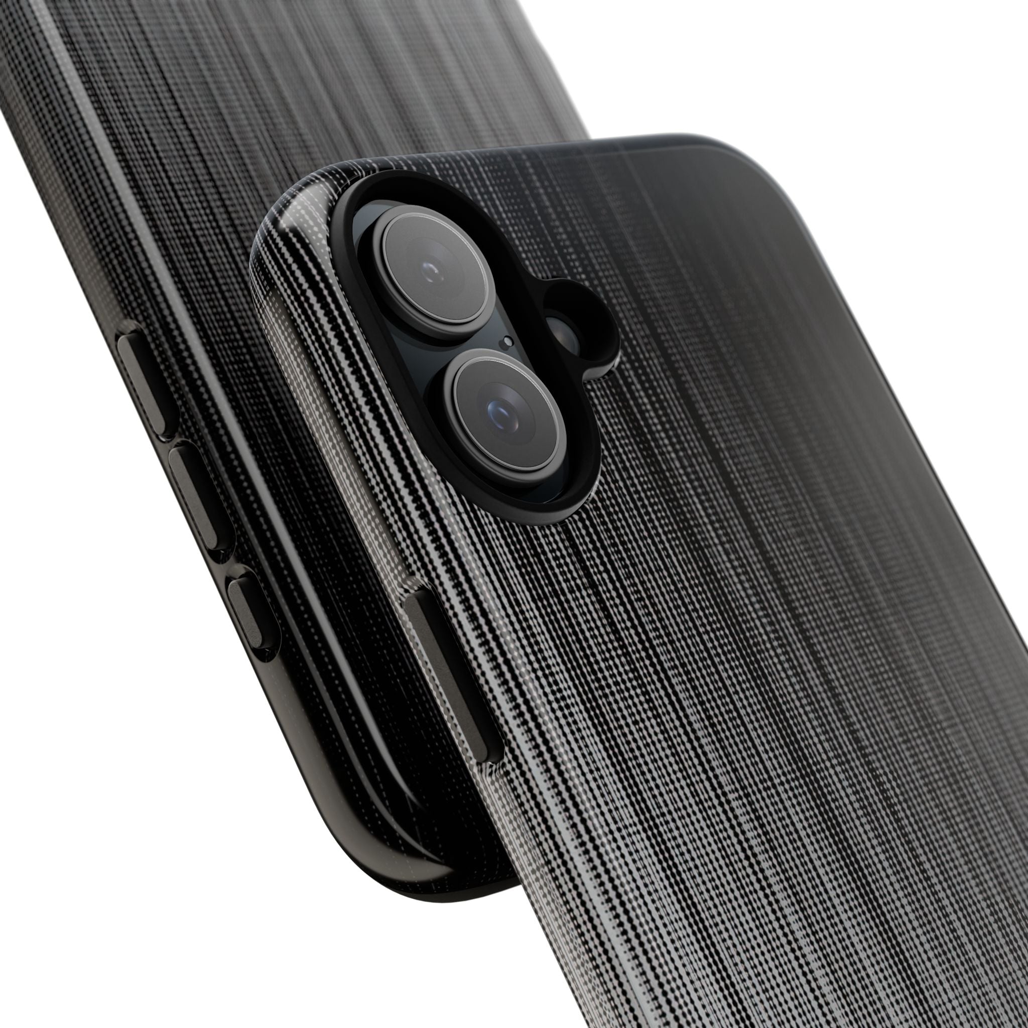 Grey Tough Phone Case for iPhone - Static Vertical Dither
