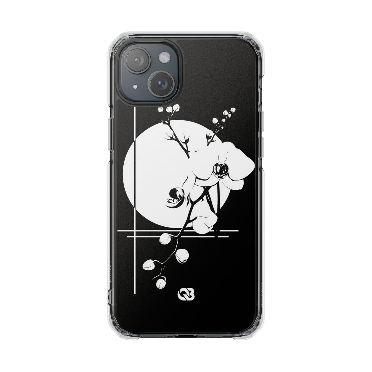 Nocturne Orchid Bloom · Clear Impact Magnetic Phone Case for iPhone ·  Black