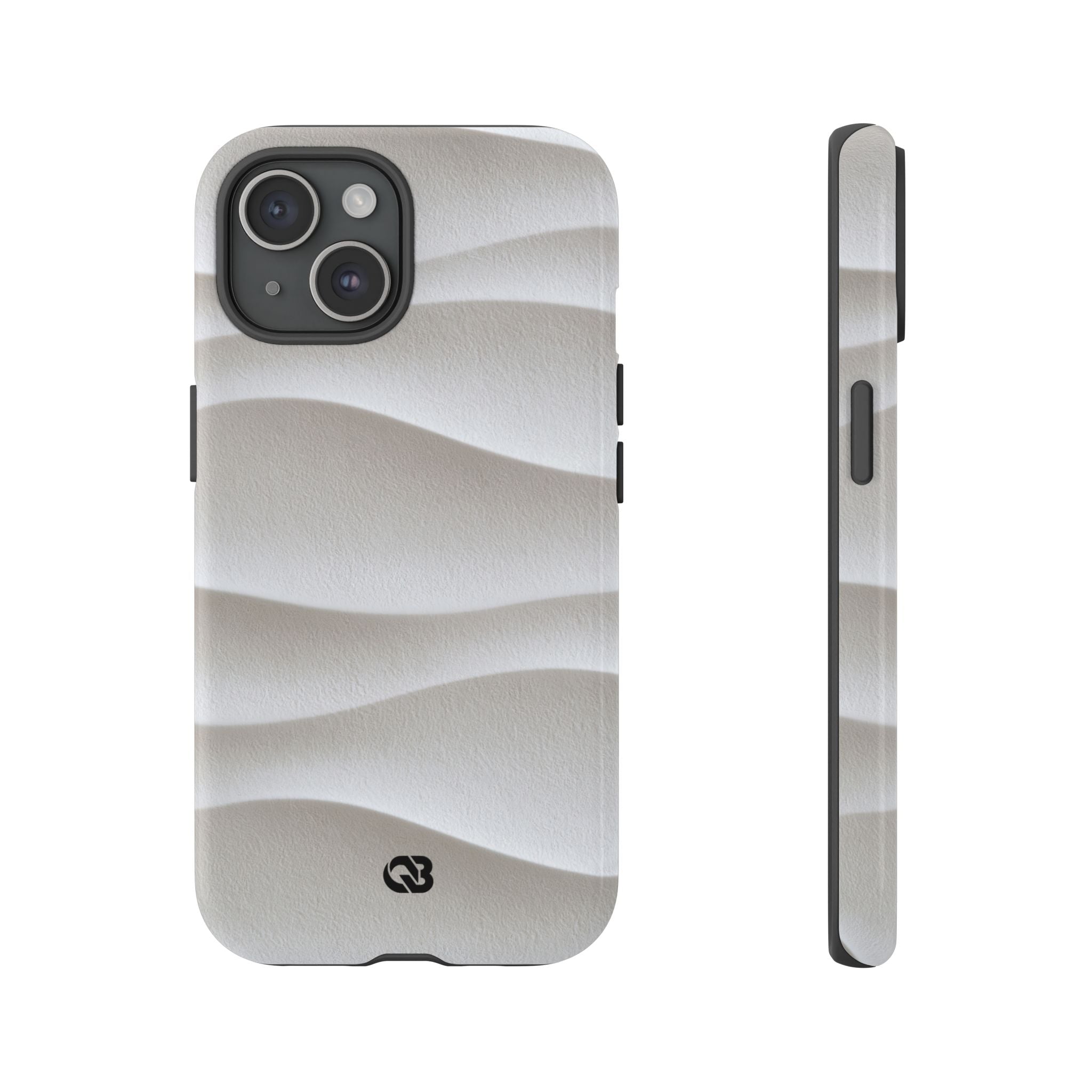 White Tough Phone Case for iPhone - Arctic Flow Ridges