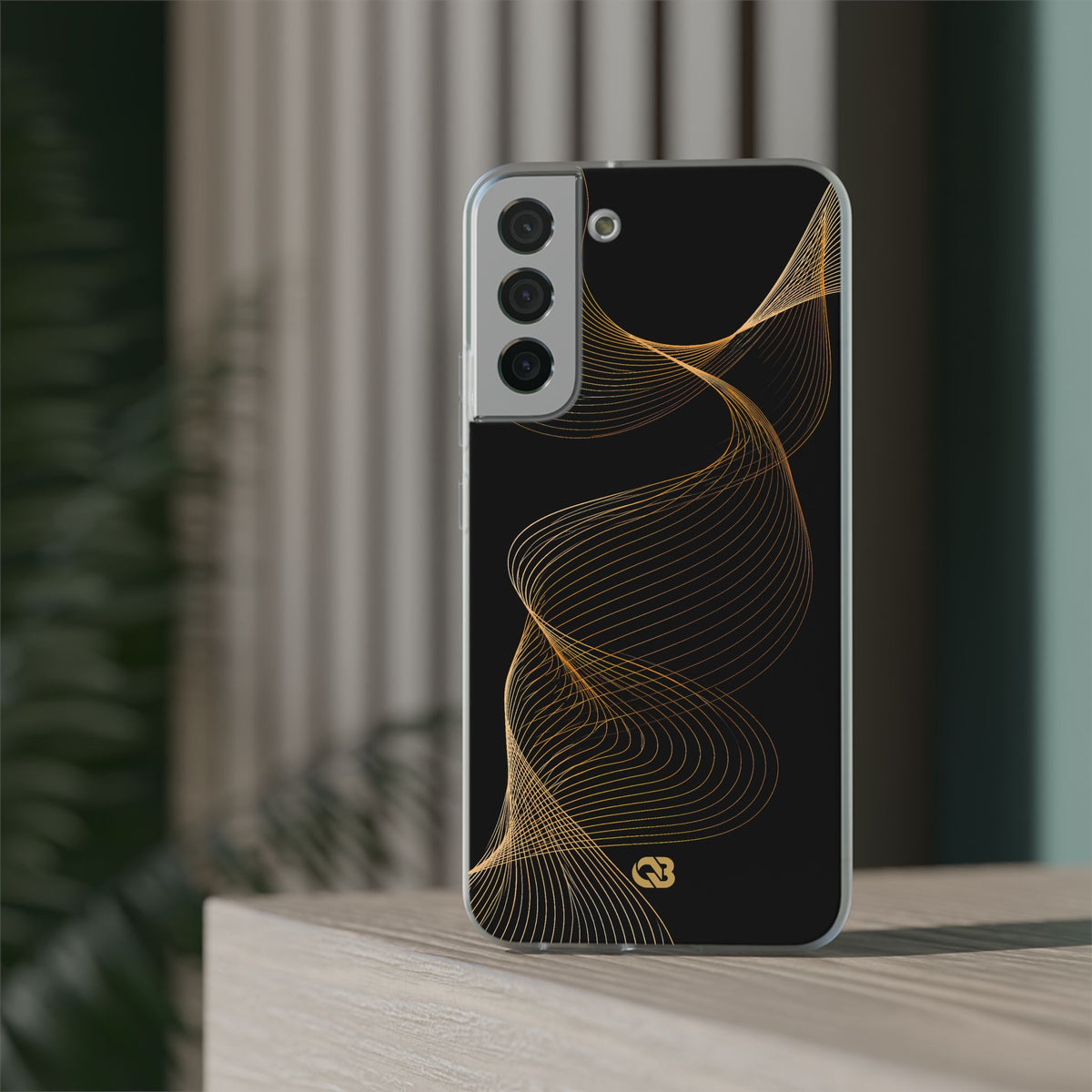 Golden Contour Flow · Lite Phone Case for Samsung · Black