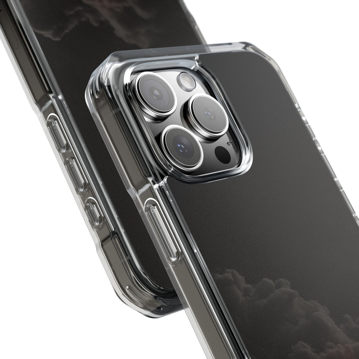 Crimson Fog Void · Clear Impact Magnetic Phone Case for iPhone ·  Black