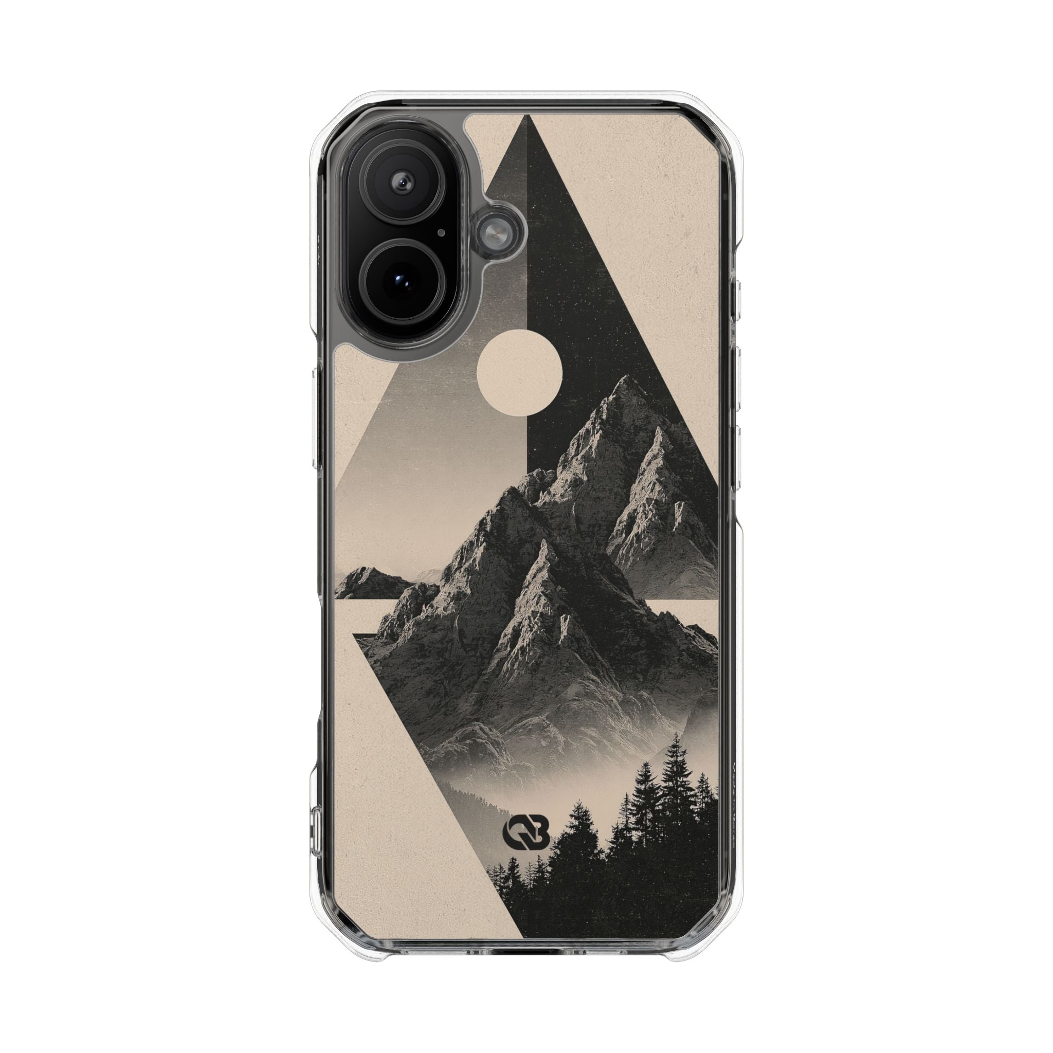 Beige Impact MagSafe Phone Case for iPhone - Obsidian Summit Parchment