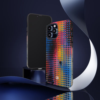 Chromatic Halftone Grid · Tough Phone Case for iPhone · Blue