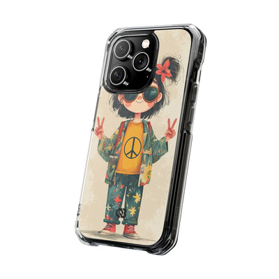Retro Peace Girl · Impact Hoesje voor iPhone · Magsafe