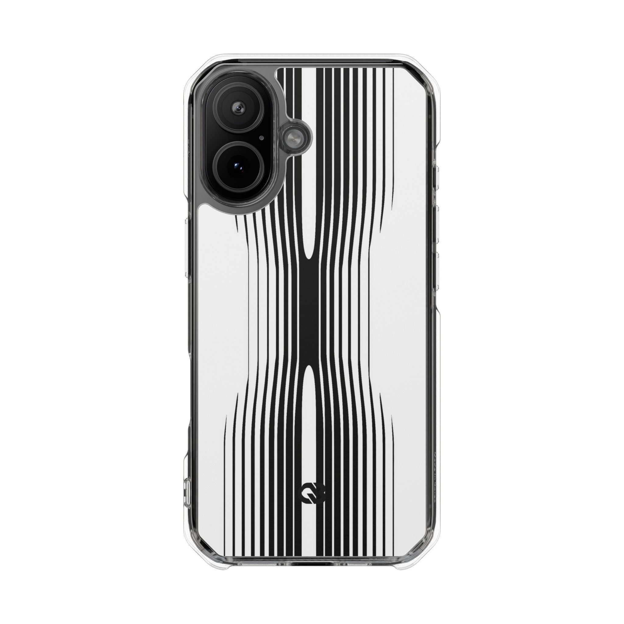White Impact MagSafe Phone Case for iPhone - Kinetic Mono Distortion