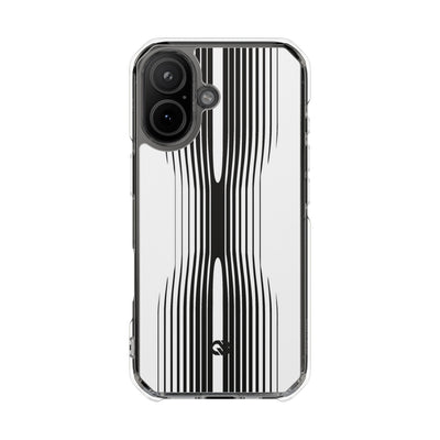 White Impact MagSafe Phone Case for iPhone - Kinetic Mono Distortion