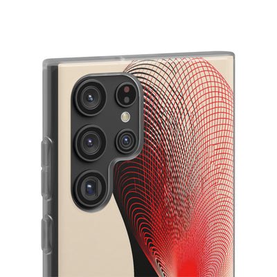 Red Lite Phone Case for Samsung - Crimson Grid Vortex