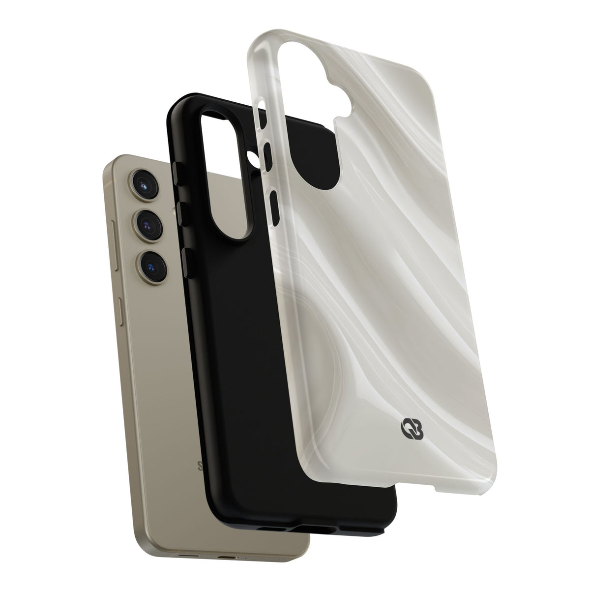 Liquid Enamel Fold · Tough Phone Case for Samsung · White