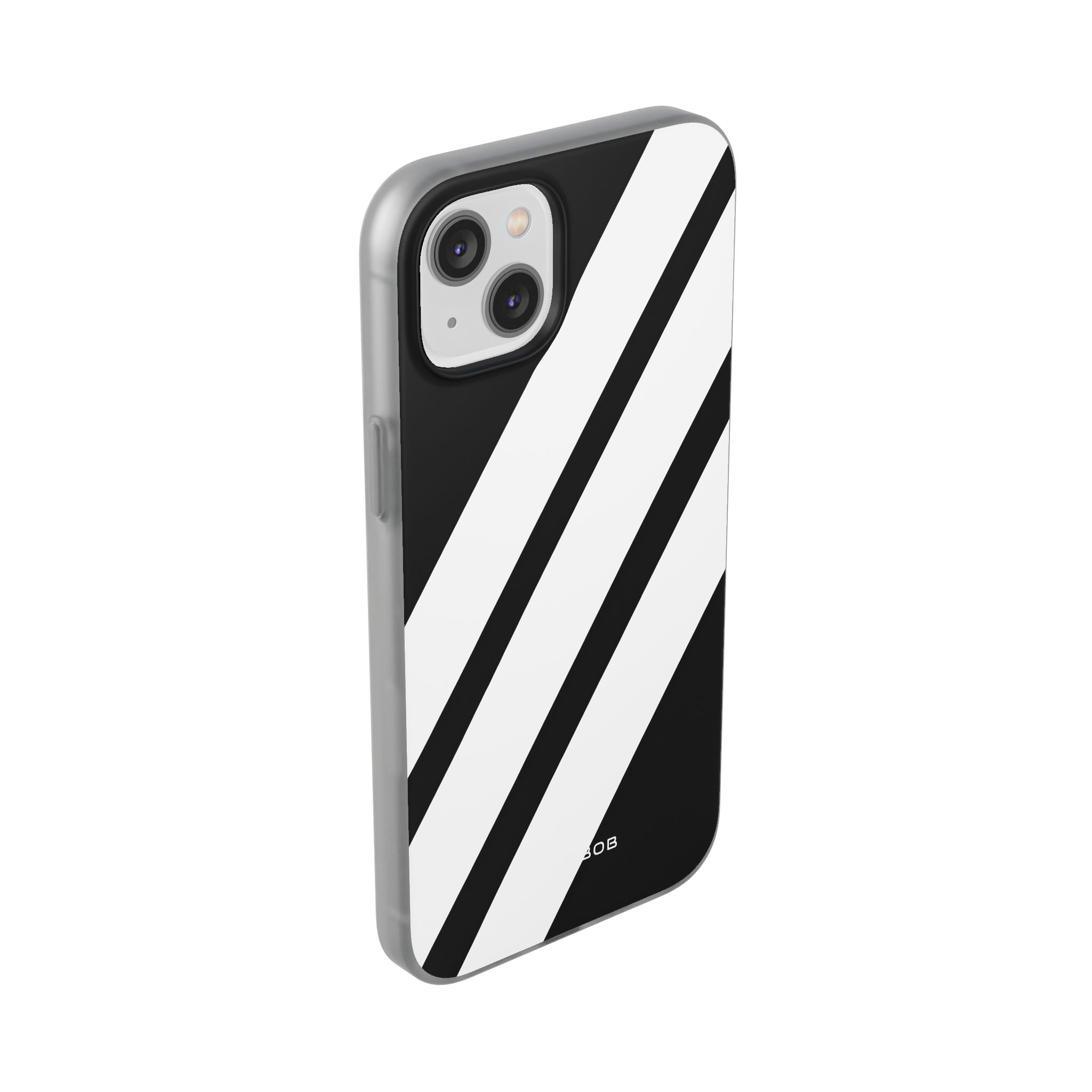Diagonale Streifen Noir iPhone 14 Plus Case - Soft
