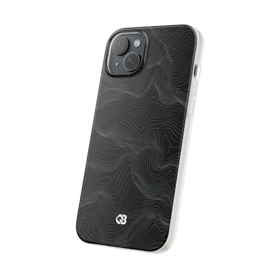 Black Lite Phone Case for iPhone - Obsidian Topo Wireframe