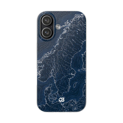 Nordic Contour Chart · Lite Phone Case for iPhone ·  Blue