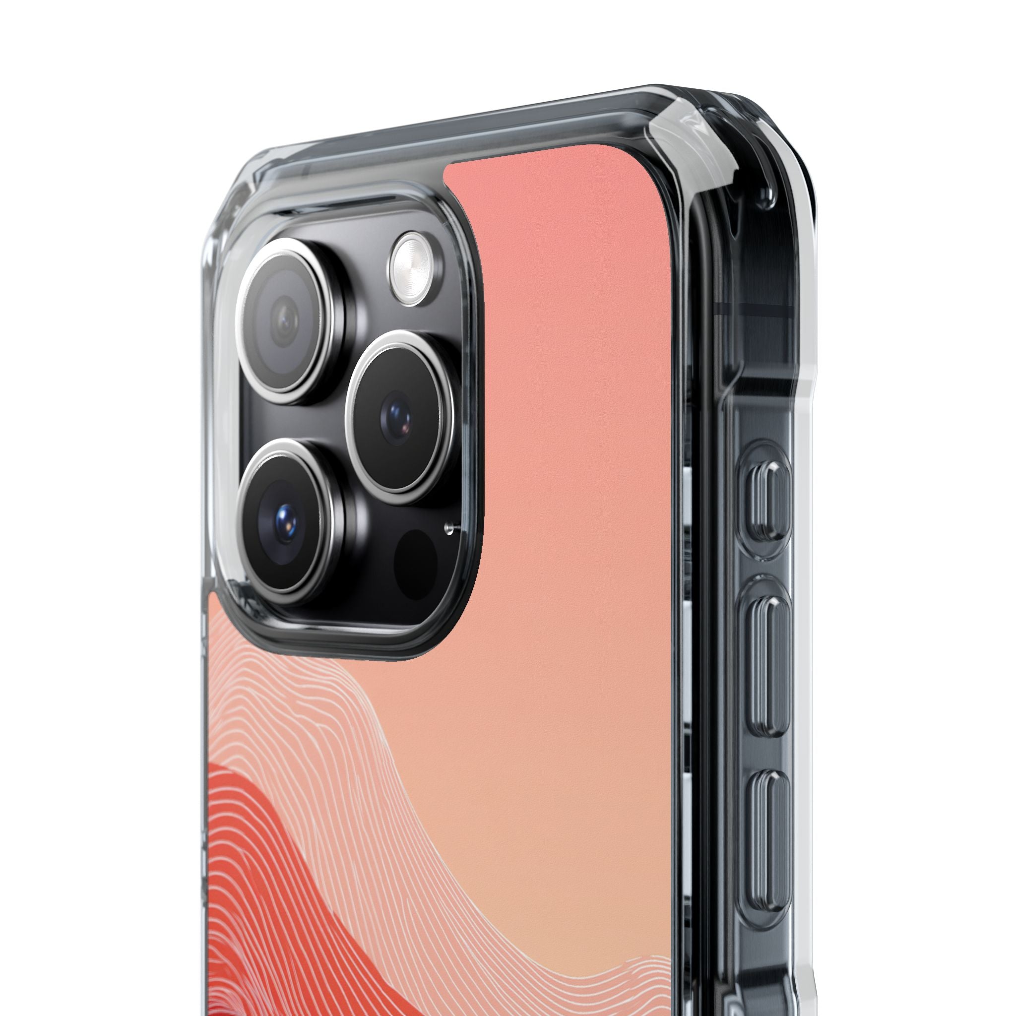 Red Impact MagSafe Phone Case for iPhone - Crimson Ridge Contour
