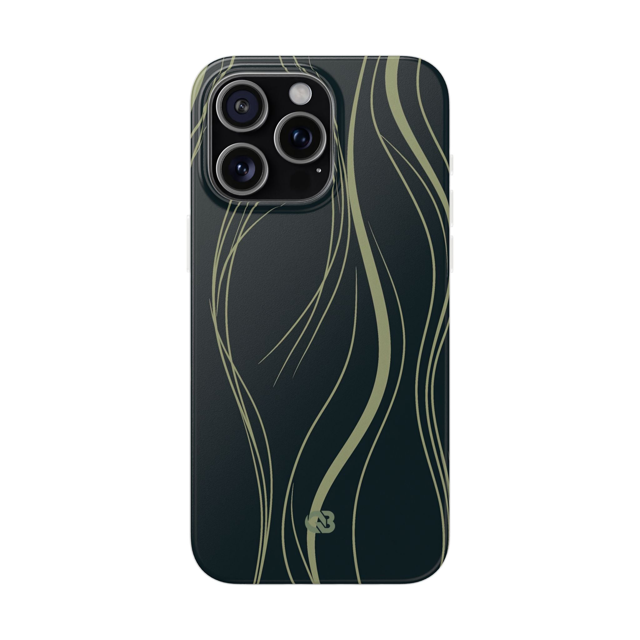 Green Lite Phone Case for iPhone - Obsidian Sage Flow