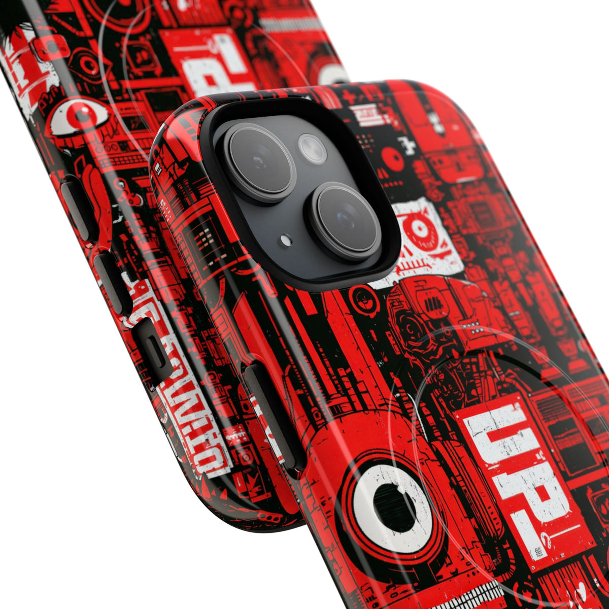 Neo Mecha Collage · Tough 2.0 Magnetic Phone Case for iPhone · Red