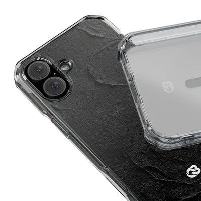 Obsidian Stucco Relief · Clear Impact Magnetic Phone Case for iPhone ·  Black