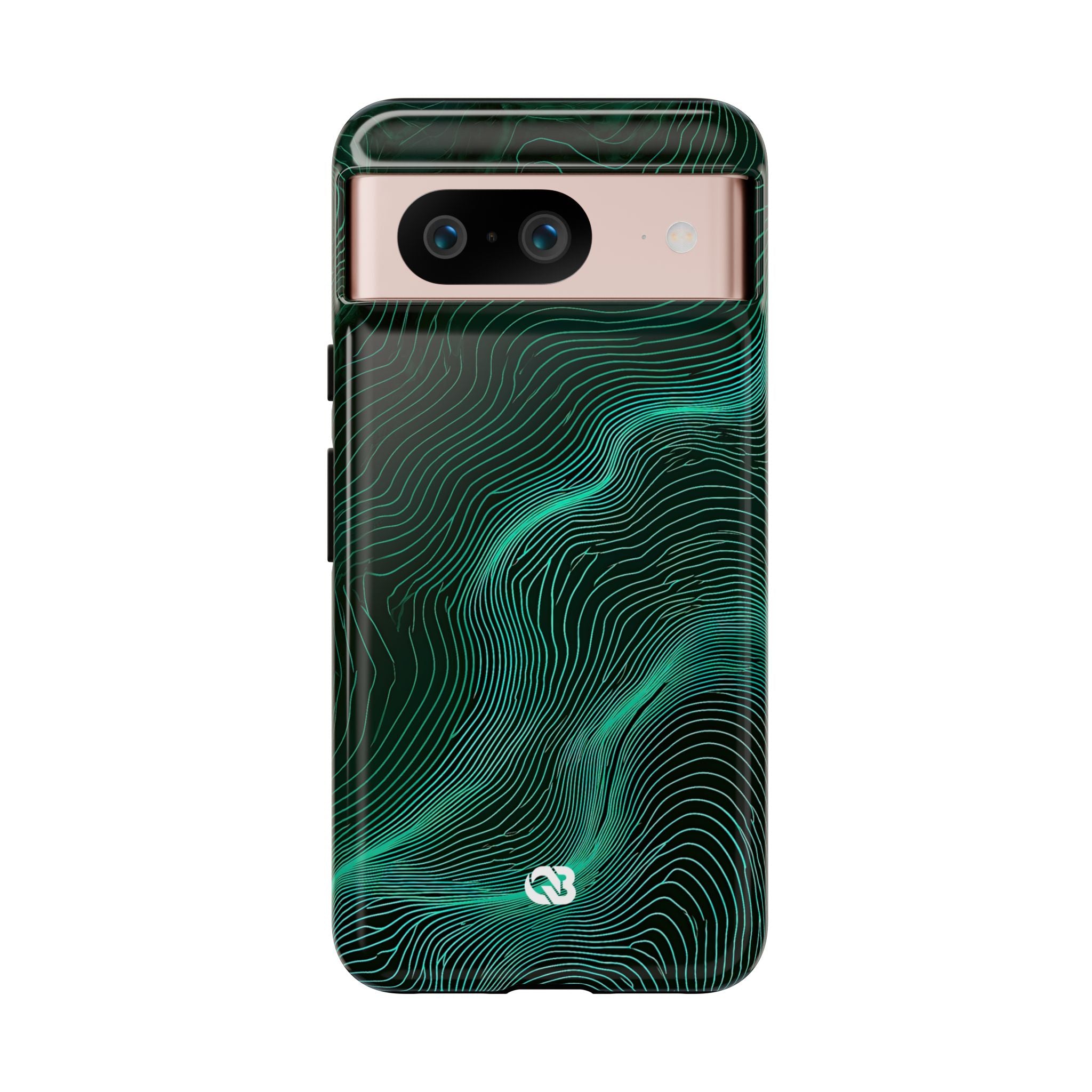 Teal Tough Phone Case for Google Pixel - Neon Jade Contour