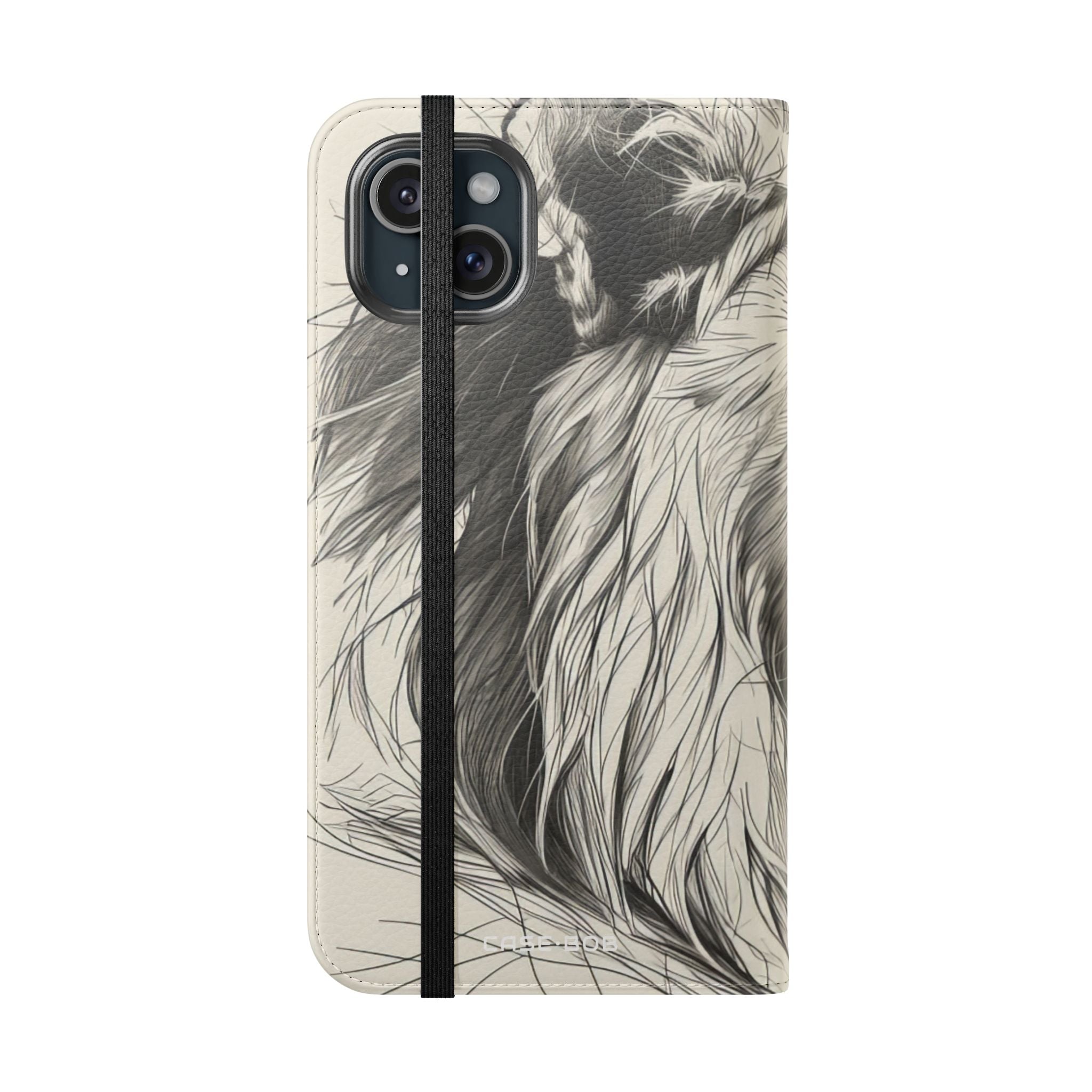 Lion Whisper Gray - iPhone 15 Plus Case - Wallet