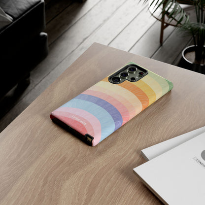 Pastell Regenbogen Bänder Samsung S23 Ultra Case - Tough