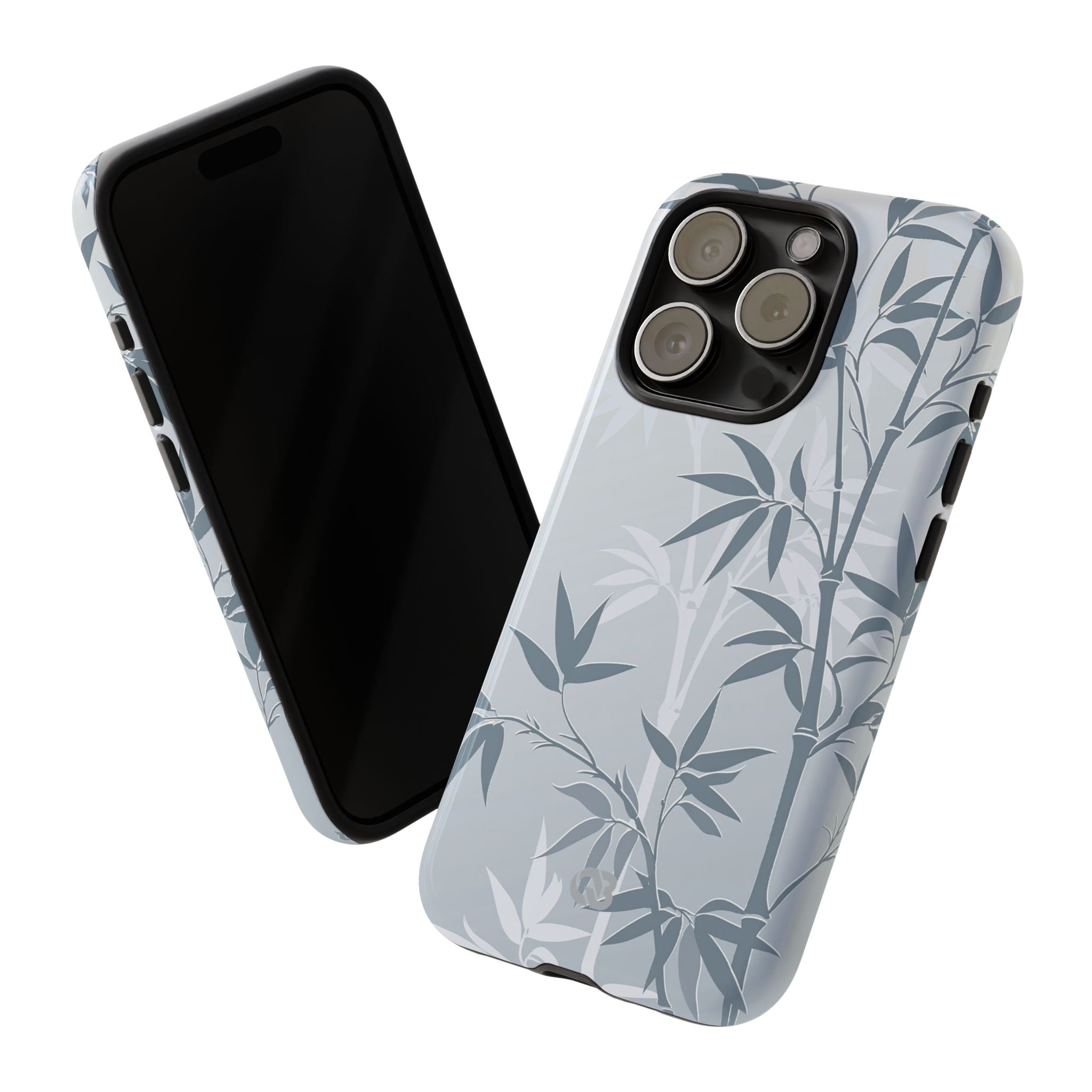 Blue Tough Phone Case for iPhone - Slate Bamboo Shadow