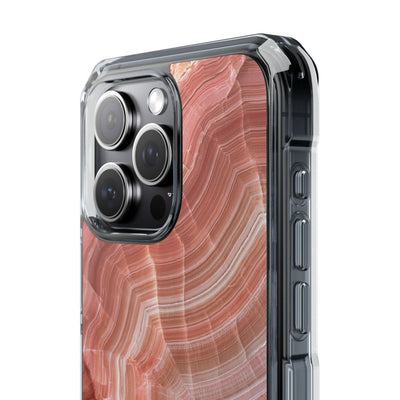 Blushing Rose Strata · Clear Impact Magnetic Phone Case for iPhone · Pink