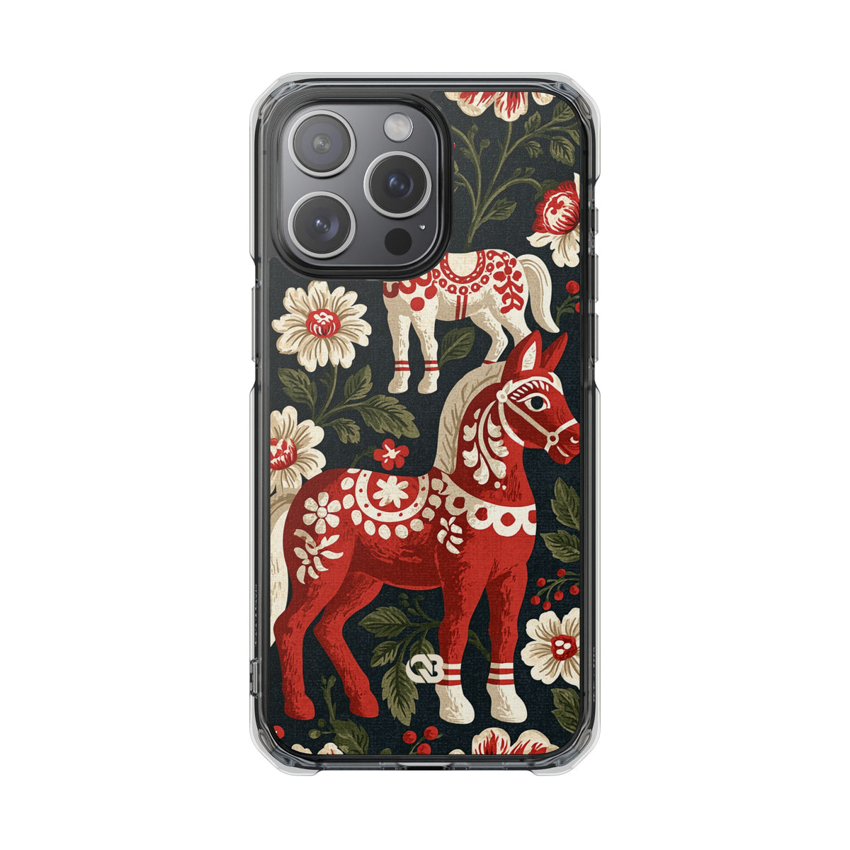 Nordic Dala Meadow · Clear Impact Magnetic Phone Case for iPhone · Red