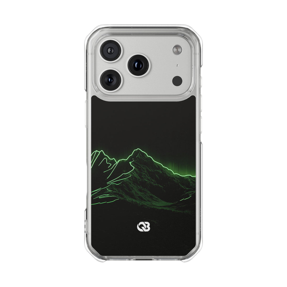 Nordic Mountain Contour · Clear Impact Magnetic Phone Case for iPhone · Black