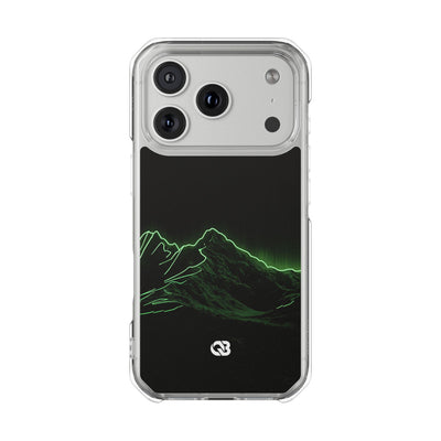 Nordic Mountain Contour · Clear Impact Magnetic Phone Case for iPhone · Black