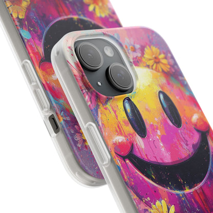 Smiley Bloom iPhone 15 Skal - Mjuk