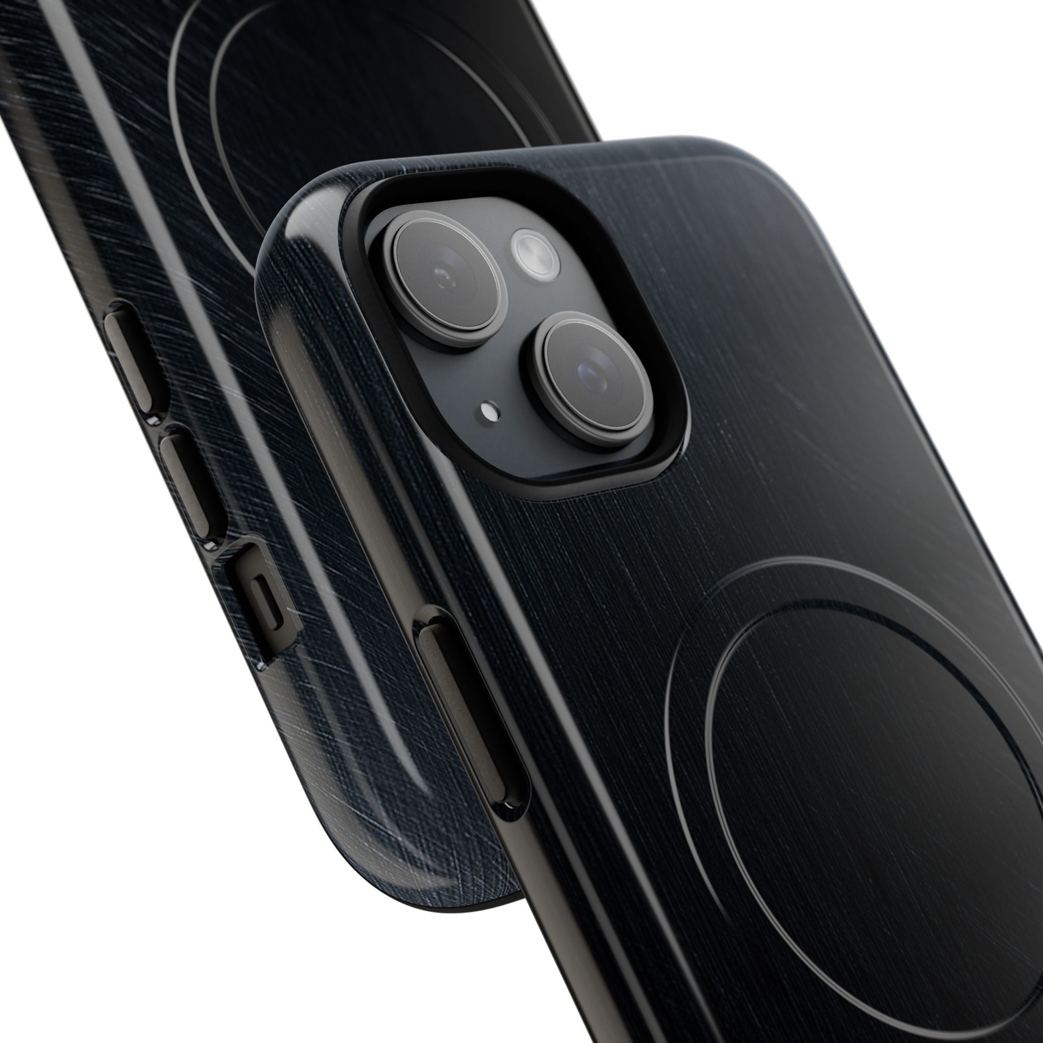 Black Tough 2.0 Magsafe Phone Case for iPhone - Midnight Brushed Grain