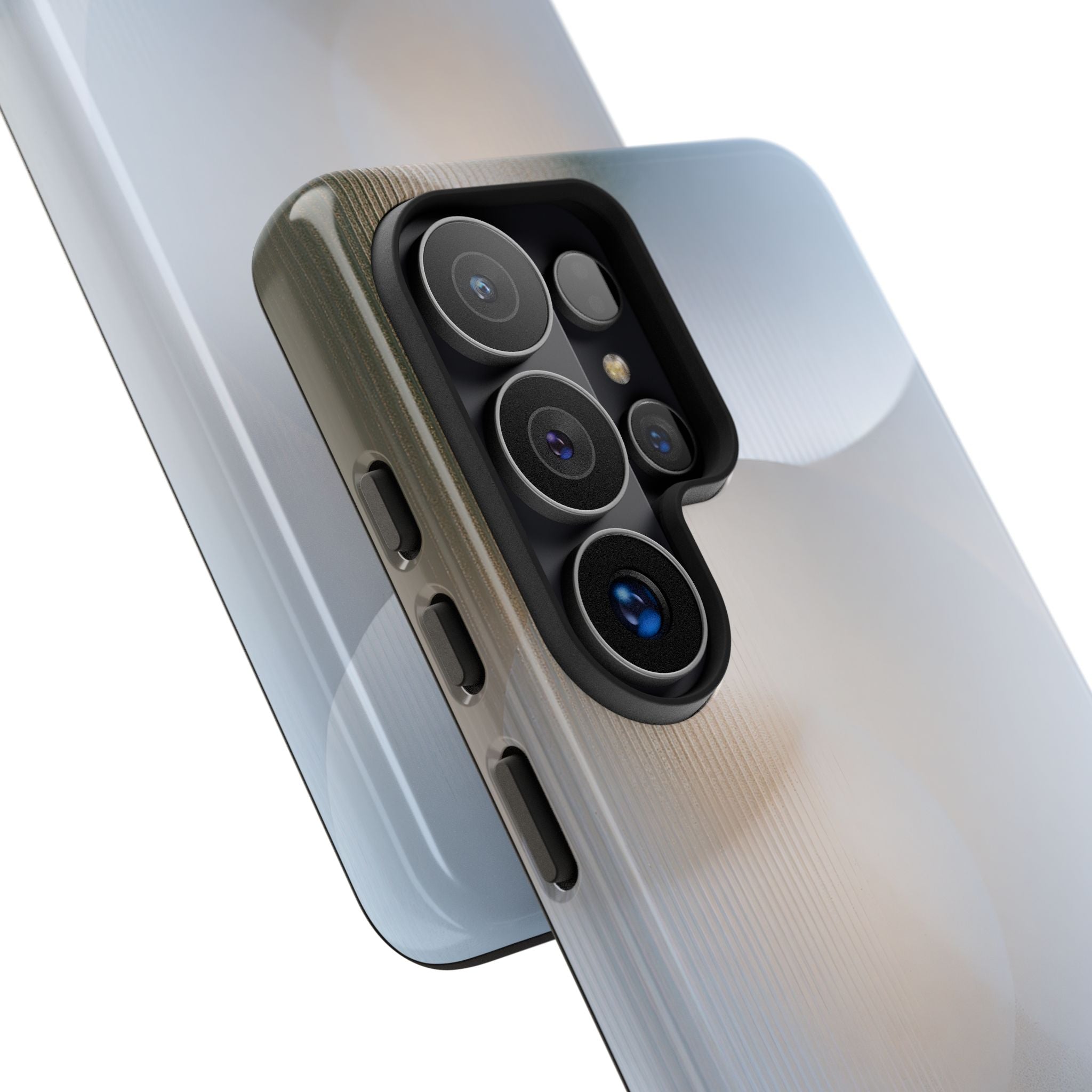 White Tough Phone Case for Samsung - Frosted Ribbed Sphere