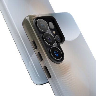 White Tough Phone Case for Samsung - Frosted Ribbed Sphere