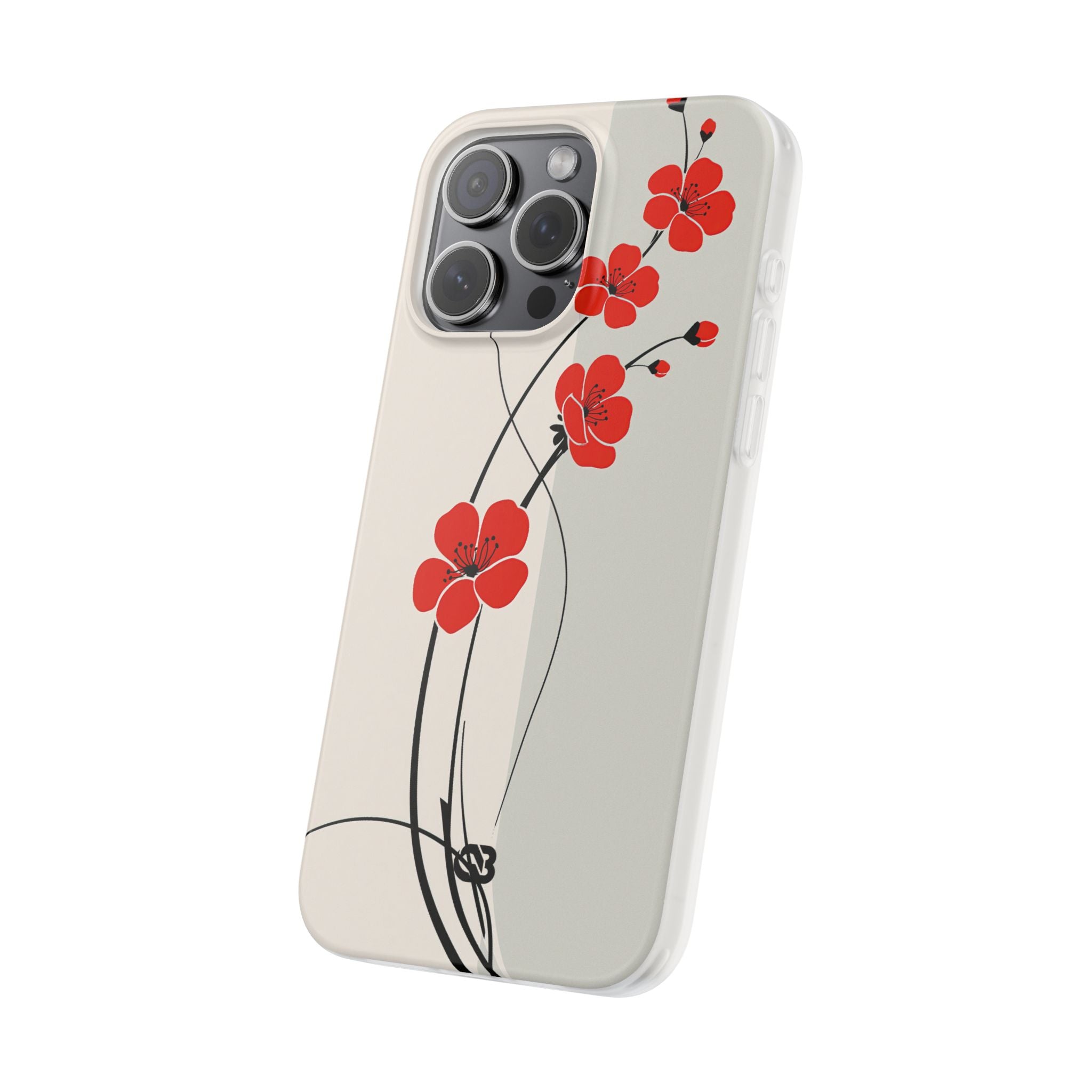 Red Lite Phone Case for iPhone - Crimson Plum Ink