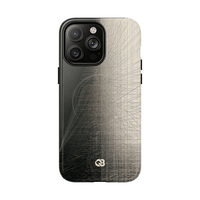 Beige Tough 2.0 Magsafe Phone Case for iPhone - Brutalist Graphite Grid