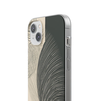 Beige Lite Phone Case for iPhone - Obsidian Cream Plume